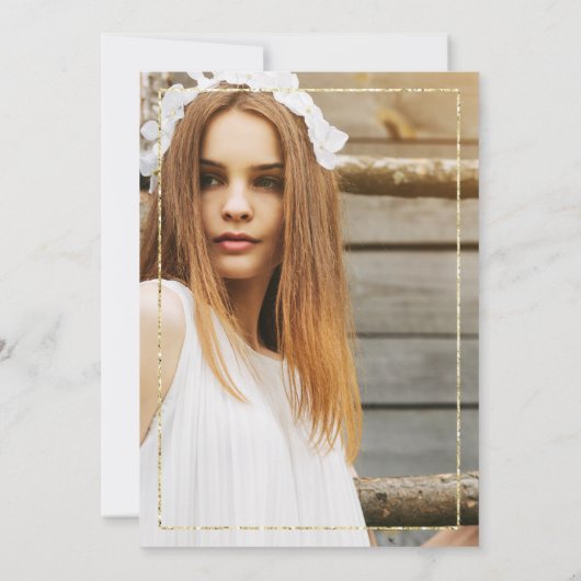 Rote Rose Black Gold Glitzer Foto Graduation Party Einladung (Rückseite)