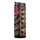 Rote Rose Black Thermal Tumbler Thermosbecher (Nach rechts gedreht)