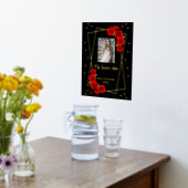 Rote Rose Black und Gold Quinceñera Foliendrucke (Ablage(Küche))