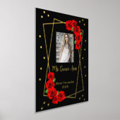 Rote Rose Black und Gold Quinceñera Foliendrucke (Ablage )