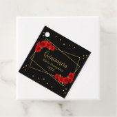 Rote Rose Black und Gold Quinceñera Geschenkanhänger (Beispiel)