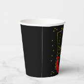 Rote Rose Black und Gold Quinceñera Pappbecher (Rechts)