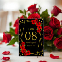 Rote Rose Black und Gold Quinceñera