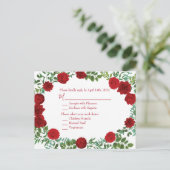 Rote Rose Black Wedding Gothic Dark Postkarte (Stehend Vorderseite)