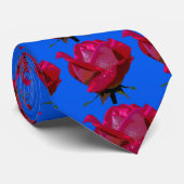 rote Rose blau Krawatte (Gerollt)