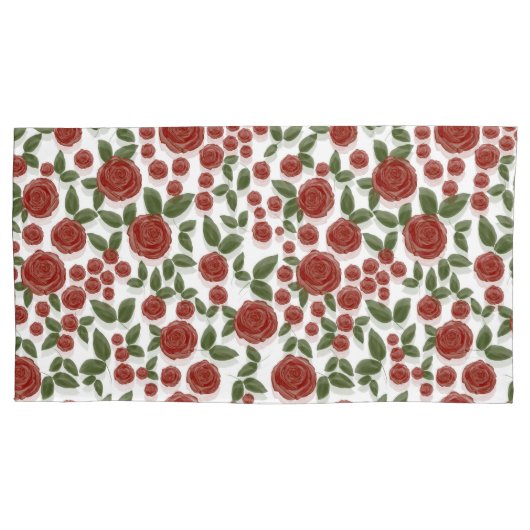 rote Rose blorweiß Kissenbezug (Vorderseite-Links)