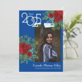 Rote Rose Blue Foto Abschluss Ankündigung (Stehend Vorderseite)