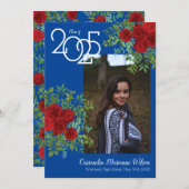 Rote Rose Blue Foto Abschluss Ankündigung (Vorne/Hinten)