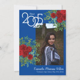 Rote Rose Blue Foto Abschluss Ankündigung