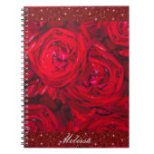 Rote Rose blüht mit Abfall - Fotografie, Notizblock (Vorderseite)
