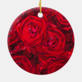 Rote Rose blüht mit Abtropfen - Fotografie Keramik Ornament (Hinten)