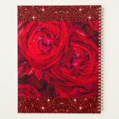 Rote Rose blüht mit Abtropfen - Fotografie Planer (Rückseite)