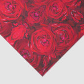 Rote Rose blüht mit Abtropfen - Fotografie Seidenpapier (Ausschnitt)