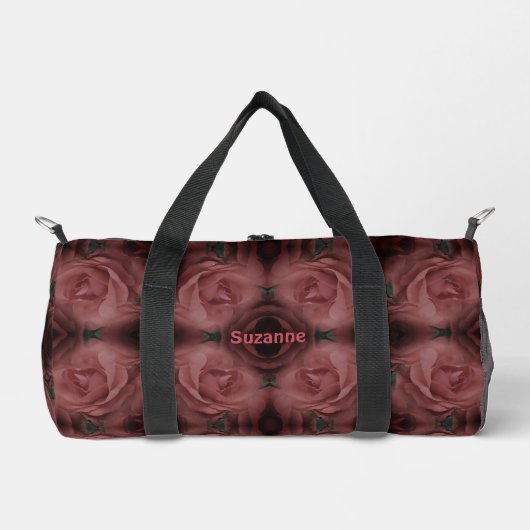 Rote Rose Blume Abstrakt Personalisiert Duffle Bag (Vorderseite)