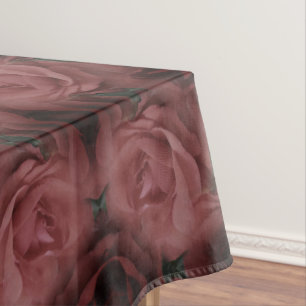 Rote Rose Blume Abstraktes Naturemuster Vintag Tischdecke