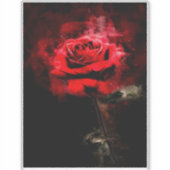 Rote Rose Blume Aquarell - bb Aufkleber (Vorderseite)