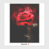 Rote Rose Blume Aquarell - bb Aufkleber (Blatt)