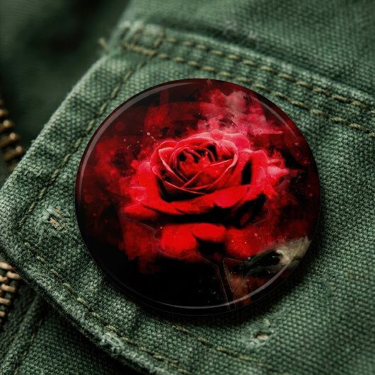 Rote Rose Blume Aquarell - bb Button