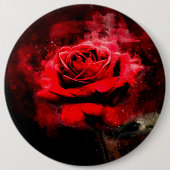 Rote Rose Blume Aquarell - bb Button (Vorderseite)