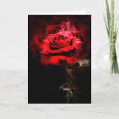 Rote Rose Blume Aquarell - bb Dankeskarte (Vorderseite)