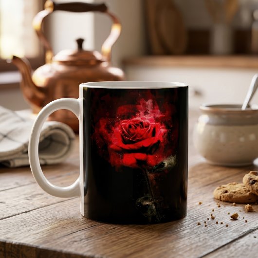Rote Rose Blume Aquarell - bb Kaffeetasse