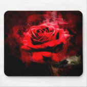 Rote Rose Blume Aquarell - bb Mousepad (Vorne)