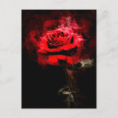 Rote Rose Blume Aquarell - bb Postkarte (Vorderseite)