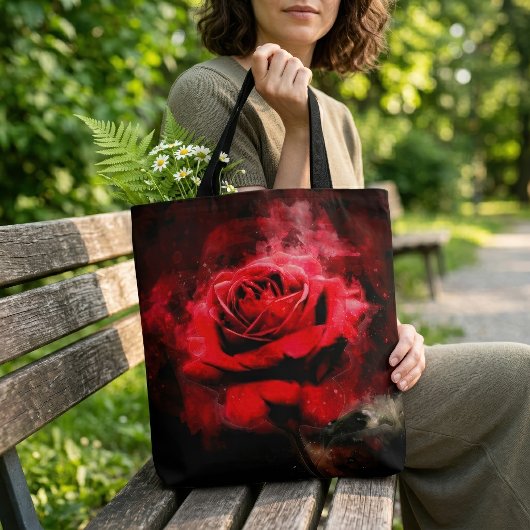 Rote Rose Blume Aquarell - bb Tasche