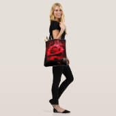 Rote Rose Blume Aquarell - bb Tasche (Am Model)