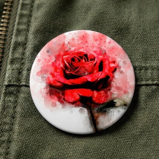 Rote Rose Blume Aquarell - wb Button