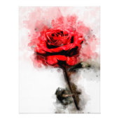 Rote Rose Blume Aquarell - wb Fotodruck (Vorne)