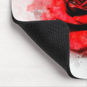 Rote Rose Blume Aquarell - wb Mousepad (Ecke)