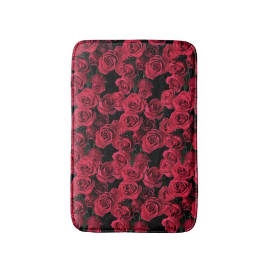 Rote Rose Blume Bath Matts Badematte (Vorderseite Vertikal)