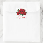 Rote Rose Blume Blumenaufkleber für Lieben Quadratischer Aufkleber (Tasche)