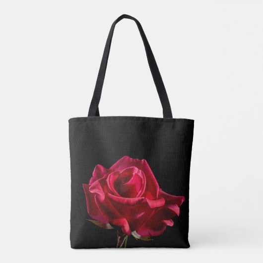 Rote Rose Blume Blumenblüte Tasche (Rückseite)