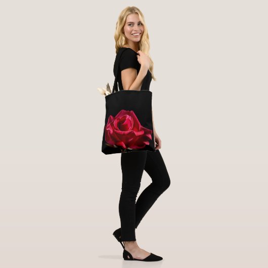 Rote Rose Blume Blumenblüte Tasche (Am Model)