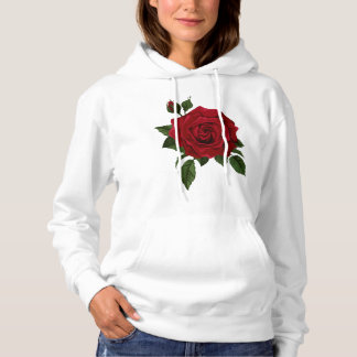 Rote Rose Blume Blumendesign Hoodie