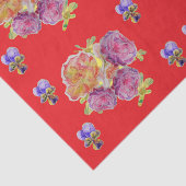 Rote Rose Blume Blumenmuster Shabby Chic Muster Seidenpapier (Ausschnitt)
