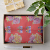 Rote Rose Blume Blumenmuster Shabby Chic Muster Seidenpapier (Geschenk)