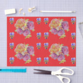 Rote Rose Blume Blumenmuster Shabby Chic Muster Seidenpapier (Handwerk)
