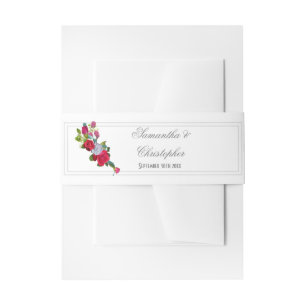 Rote Rose Blume Blumenstrauß Hochzeit Einladungsbanderole