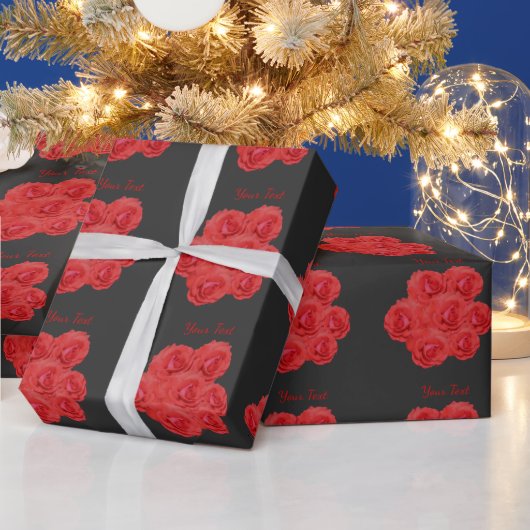 Rote Rose Blume Bouquet Personalisiert Wrapping Pa Geschenkpapier (Feiertage)