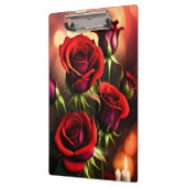 Rote Rose Blume Digitales Kunstwerk-58567 Klemmbrett (Links)