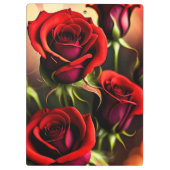 Rote Rose Blume Digitales Kunstwerk-58567 Klemmbrett (Rückseite)