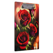 Rote Rose Blume Digitales Kunstwerk-58567 Klemmbrett (Rechts)