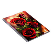 Rote Rose Blume Digitales Kunstwerk-58567 Notizblock (Rechte Seite)