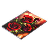 Rote Rose Blume Digitales Kunstwerk-58567 Notizblock (Linke Seite)