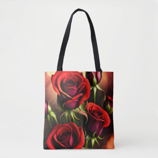 Rote Rose Blume Digitales Kunstwerk-58567 Tasche (Vorderseite)