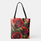 Rote Rose Blume Digitales Kunstwerk-58567 Tasche (Rückseite)