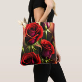 Rote Rose Blume Digitales Kunstwerk-58567 Tasche (Von Nahem)